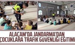 Alaçam’da jandarma’dan çocuklara trafik güvenliği eğitimi