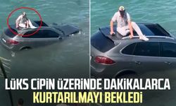 Lüks cipin üzerinde dakikalarca kurtarılmayı bekledi
