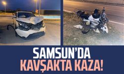 Samsun Kavak'ta kavşakta kaza!