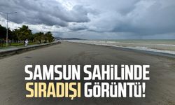 Samsun sahilinde sıradışı görüntü!