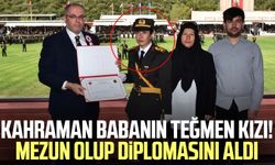 Kahraman babanın teğmen kızı! Mezun olup diplomasını aldı