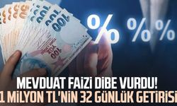 Mevduat faizi dibe vurdu! 1 milyon TL'nin 32 günlük getirisi