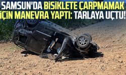 Samsun'da bisiklete çarpmamak için manevra yaptı: Tarlaya uçtu!