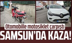 Samsun Çarşamba'da kaza! Motosikletle otomobil çarpıştı