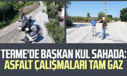 Terme'de Başkan Şenol Kul sahada: Asfalt çalışmaları tam gaz
