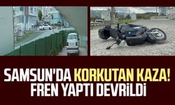 Samsun'da korkutan kaza! Fren yaptı devrildi