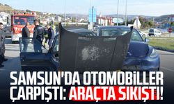 Samsun'da otomobiller çarpıştı: Araçta sıkıştı!