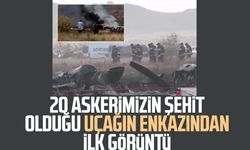 20 askerimizin şehit olduğu uçağın enkazından ilk görüntü
