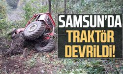 Samsun Salıpazarı'nda traktör devrildi!