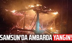 Samsun'da ambarda korkutan yangın!