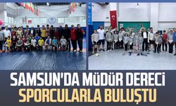 Samsun'da müdür Feyzullah Dereci sporcularla buluştu