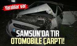 Samsun’da tır otomobile çarptı! Yaralılar var