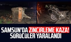 Samsun'da zincirleme kaza! Sürücüler yaralandı