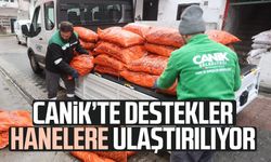 Canik’te destekler hanelere ulaştırılıyor