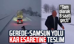 Gerede-Samsun yolu kar esaretine teslim