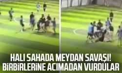 Halı sahada meydan savaşı! Birbirlerine acımadan vurdular