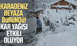 Karadeniz beyaza büründü! Kar yağışı etkili oluyor