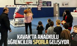 Kavak’ta anaokulu öğrencileri sporla gelişiyor