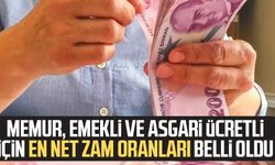 Memur, emekli ve asgari ücretli için en net zam oranları belli oldu