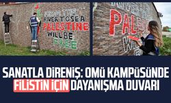 OMÜ Kampüsünde Filistin için dayanışma duvarı