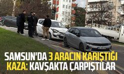 Samsun'da 3 aracın karıştığı kaza: Kavşakta çarpıştılar