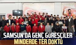 Samsun'da genç güreşçiler minderde ter döktü