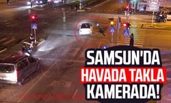 Samsun'da kazalar KGYS kamerasında! Havada takla şoku