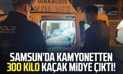 Samsun’da kamyonetten 300 kilo kaçak midye çıktı!