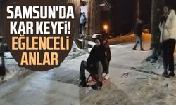 Samsun'da kar keyfi! Eğlenceli anlar