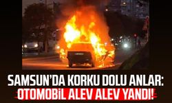 Samsun’da korku dolu anlar: Otomobil küle döndü!