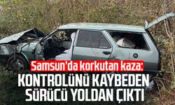 Samsun'da kaza! Kontrolünü kaybeden sürücü yoldan çıktı