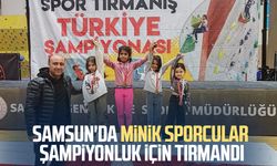 Samsun'da minik sporcular şampiyonluk için tırmandı