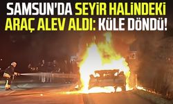 Samsun'da seyir halindeki araç alev aldı: Küle döndü!