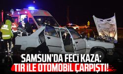 Samsun'da otomobil ile tır çarpıştı! 4 yaralı