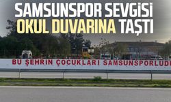 Samsunspor sevgisi okul duvarına taştı