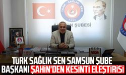 Türk Sağlık Sen Samsun Şube Başkanı Gökhan Şahin'den kesinti eleştirisi