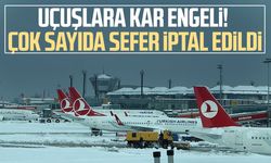 Uçuşlara kar engeli! Çok sayıda sefer iptal edildi