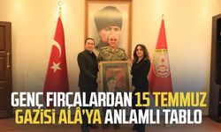Genç fırçalardan 15 Temmuz Gazisi Davut Alâ’ya anlamlı tablo
