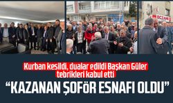 Başkan Hacı Eyüb Güler tebrikleri kabul etti: "Kazanan şoför esnafı oldu"