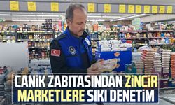 Canik zabıtasından zincir marketlere sıkı denetim
