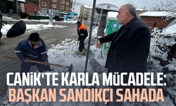 Canik'te karla mücadele: Başkan İbrahim Sandıkçı sahada