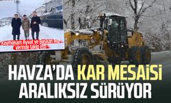 Havza’da kar mesaisi aralıksız sürüyor
