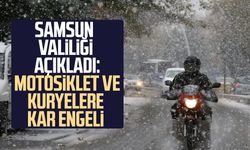 Samsun Valiliği açıkladı: Motosiklet ve kuryelere kar engeli