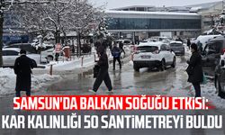Samsun'da Balkan soğuğu etkisi: Kar kalınlığı 50 santimetreyi buldu