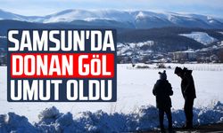 Samsun'da donan Ladik Gölü umut oldu