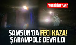 Samsun'da feci kaza! Şarampole devrildi