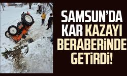 Samsun Tekkeköy'de kar kazayı beraberinde getirdi!