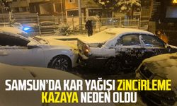 Samsun’da kar yağışı zincirleme kazaya neden oldu