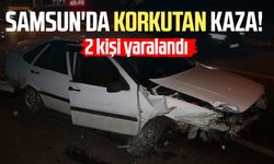 Samsun'da korkutan kaza! Kaldırıma çarptı