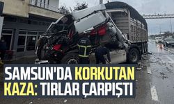 Samsun'da korkutan kaza: İki tır çarpıştı